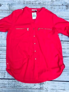 Calvin Klein Hot Pink V-Neck Tunic